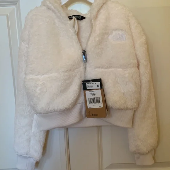 NWT The North Face Suave Oso Full-Zip Hooded Jacket - Kids. Gardenia White.